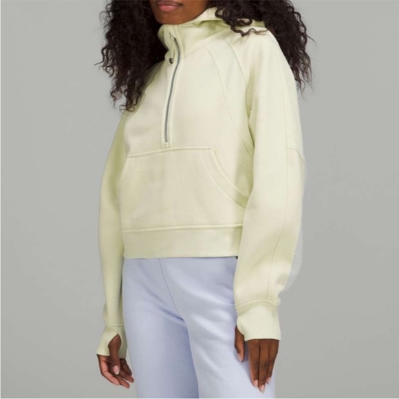 Lululemon Scuba Oversized Funnel Neck Half Zip Yellow Hoodie Sweatshirt XL/XXL